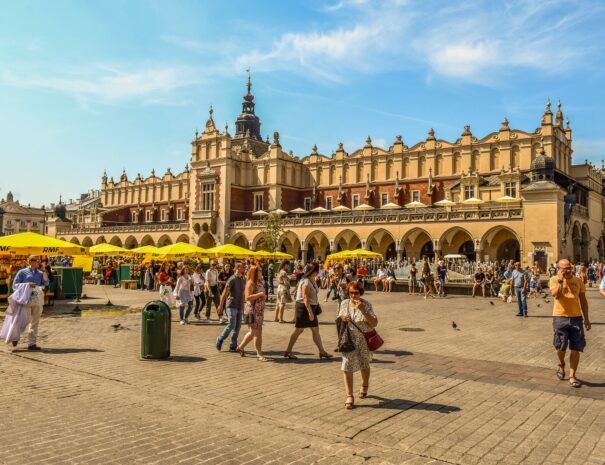 Krakow Rynek in summer